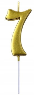 

Świeczka urodzinowa cyfra "7" Złota