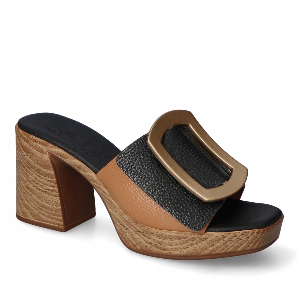 Nazouváky Oh my Sandals Černé Lico Kožené s ozdobou 37