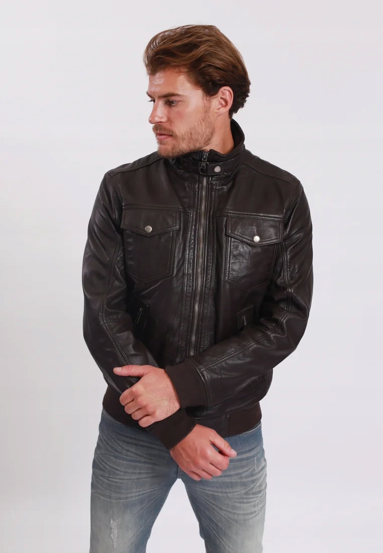 Lee Cooper Bomber bassus pánská pilotní bunda Barva hnědá Vel.L