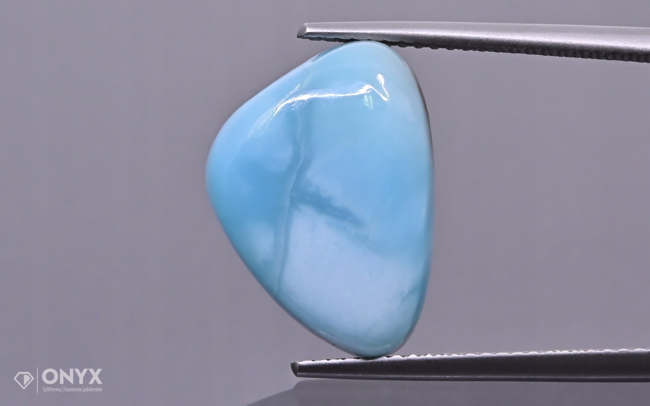 Larimar kabošon nepravidelný 17x12 mm