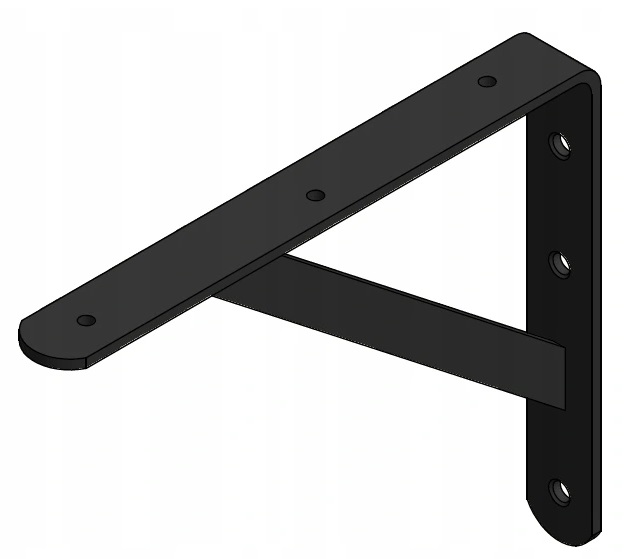 

Wspornik Pod Półkę 300x225 czarny 260KG Agas