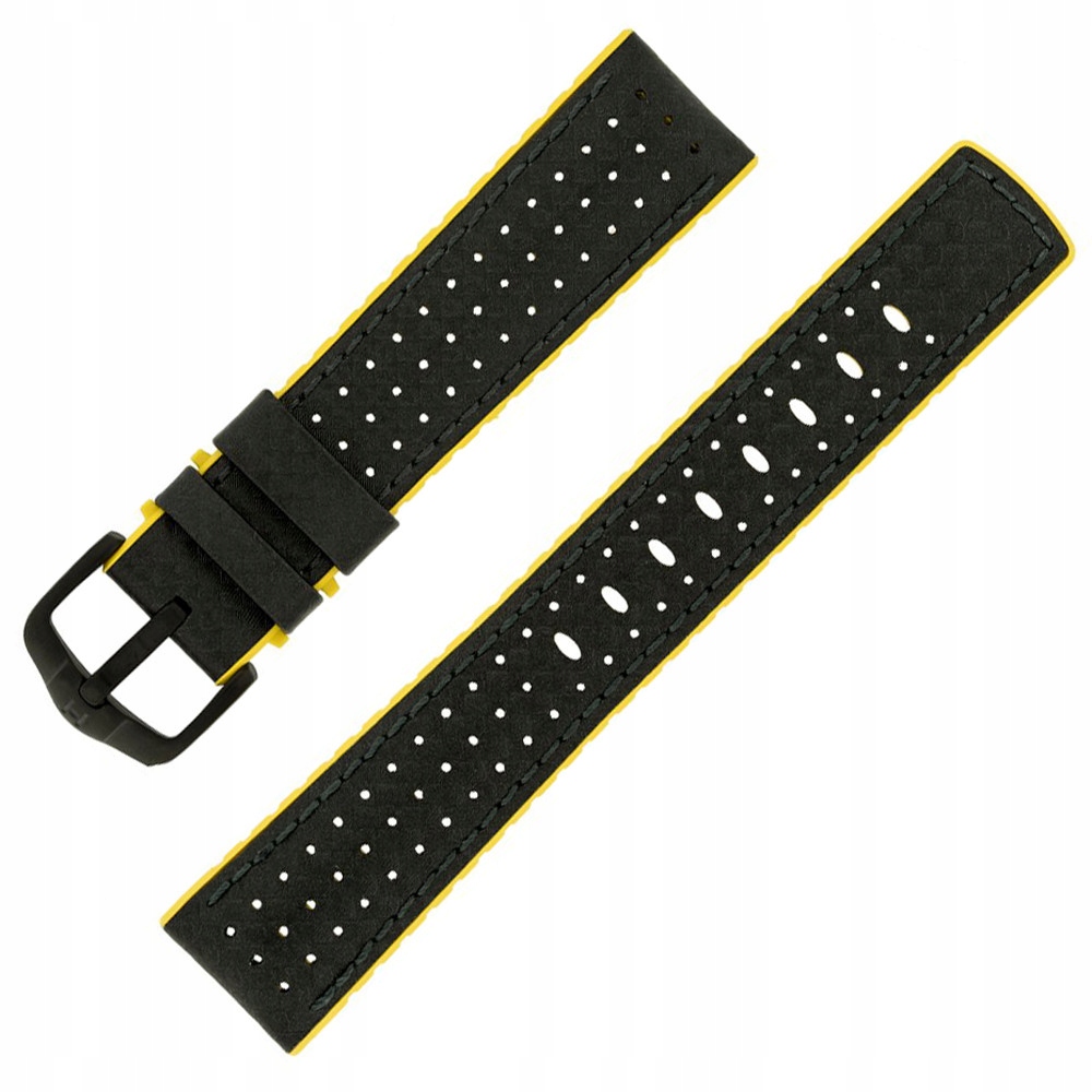 Řemínek k hodinkám Hirsch 0917292050-5-22 černý, žlutý 22mm