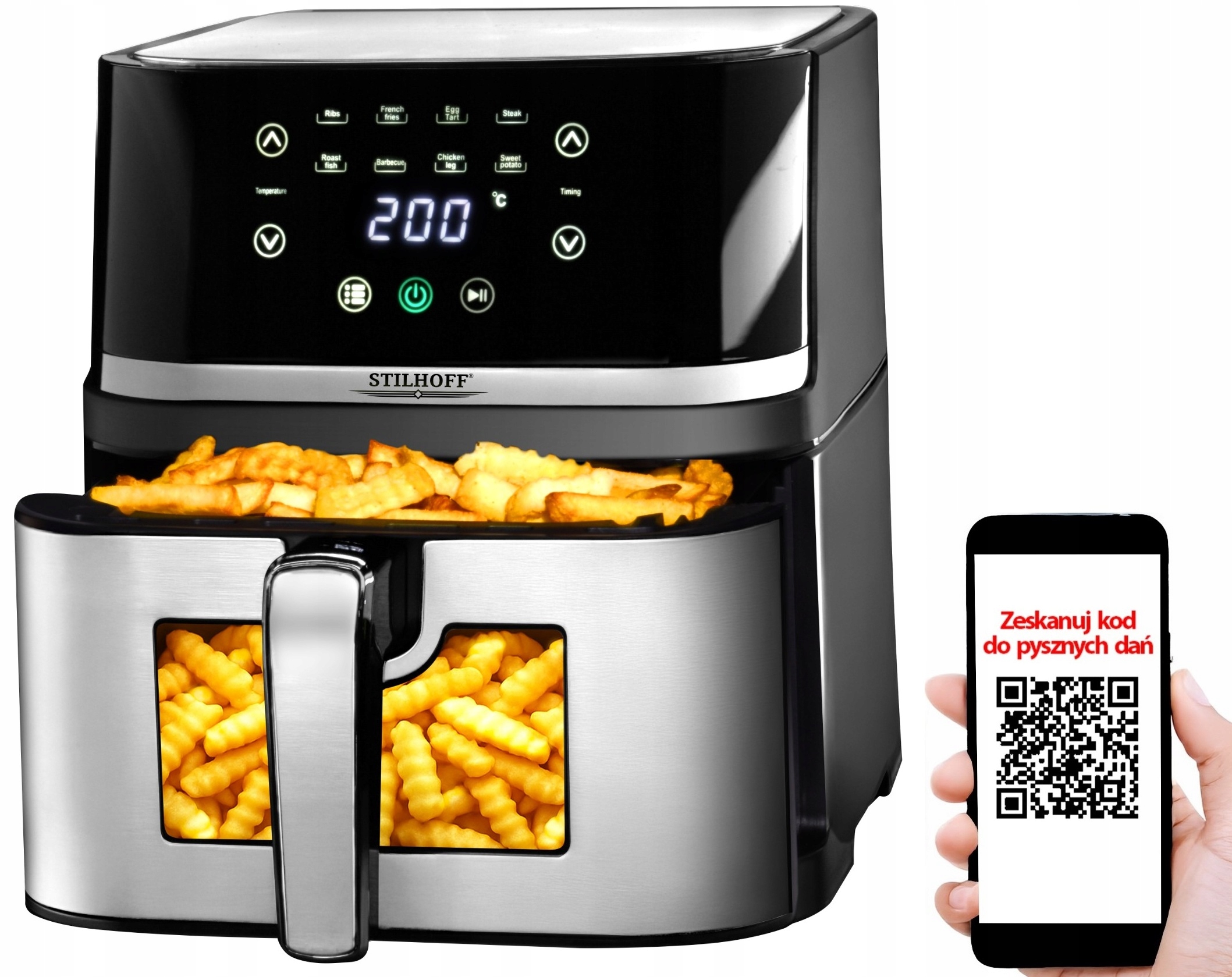Frytkownica beztłuszczowa Air Fryer Stilhoff 6,5L Airfryer frytownica