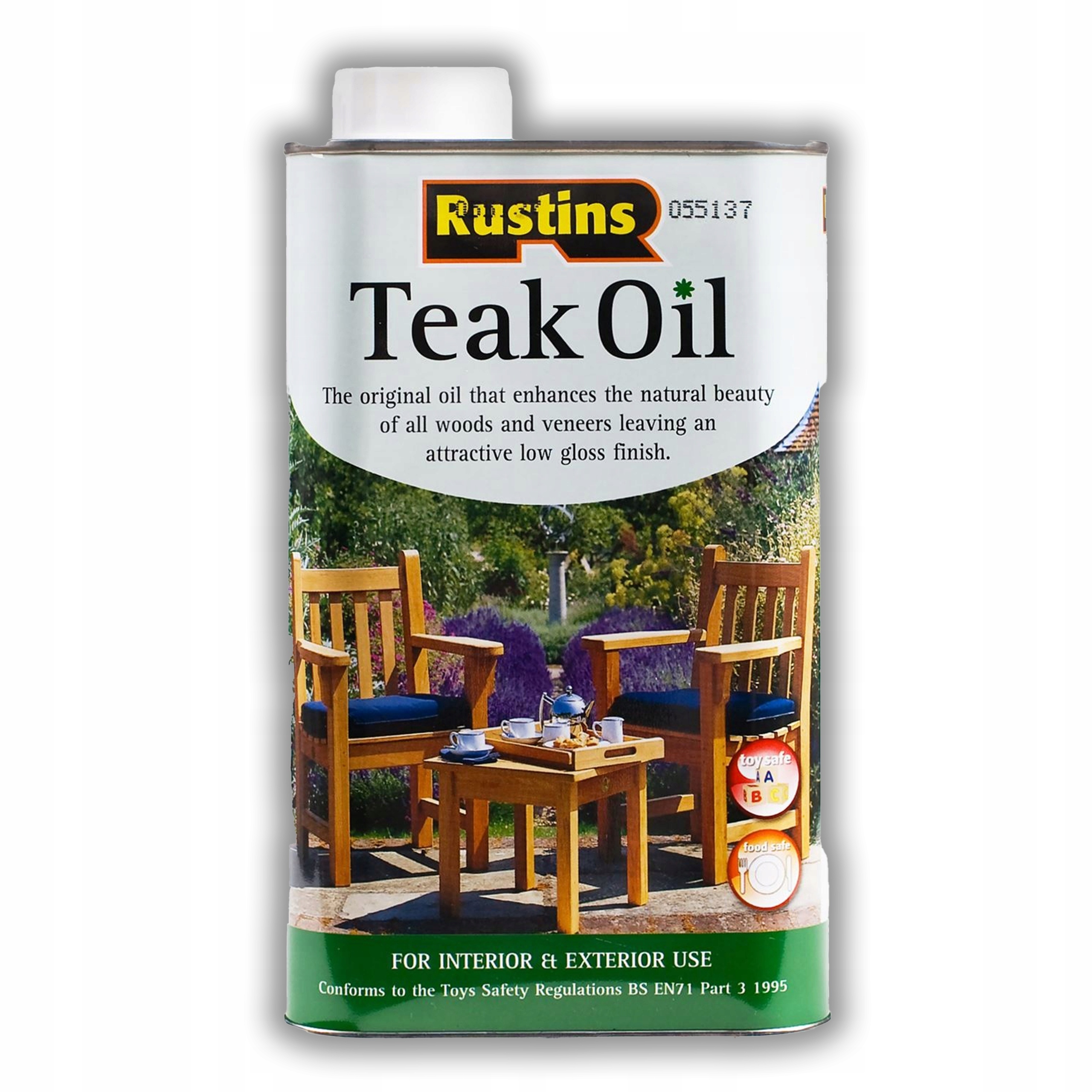 Ochranný Olej Na Drevo, Záhradný Nábytok, Vodotesný, Bezfarebný Rustins 2,5 L