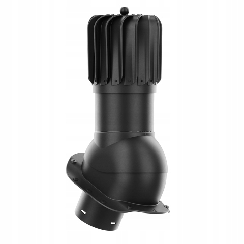 Rotačný krb Rotoline pre plechovú krytinu B fi 150 mm, podlhovastý, čierny