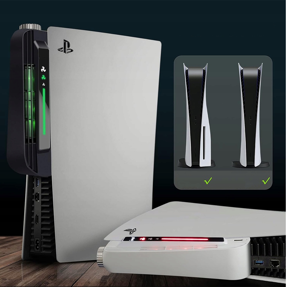 WENTYLATOR CHŁODZĄCY RGB DO PLAYSTATION 3 POZIOMY PRĘDKOŚCI PORT USB LED