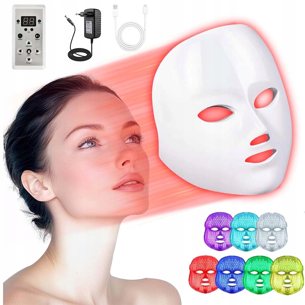 Fotonová Maska Na Obličej Led Terapie 7 Barev Pro Obličej Krku