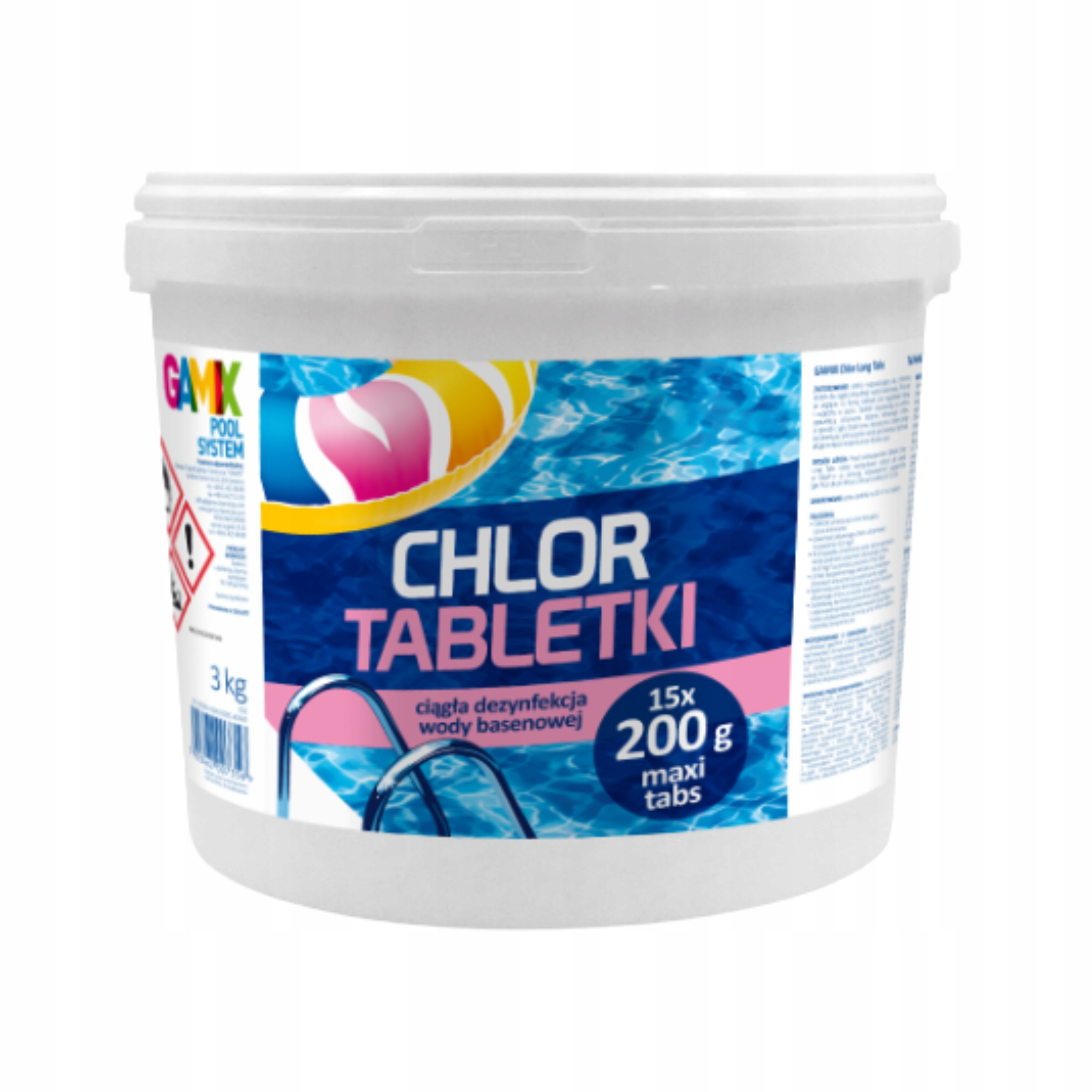 Gamix Chlor tabletki 2002 3 Kg 15 sztuk Wolno rozpuszczalne dezynfekcja