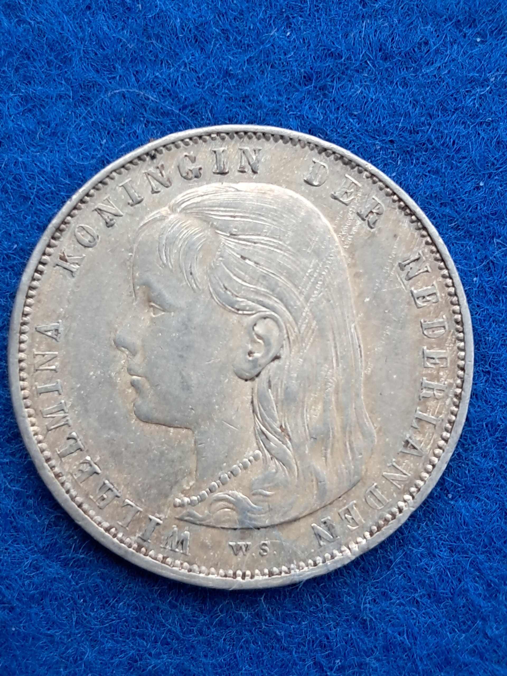Holandia, 1 Gulden 1892, Rzadszy, SREBRO, (T169)
