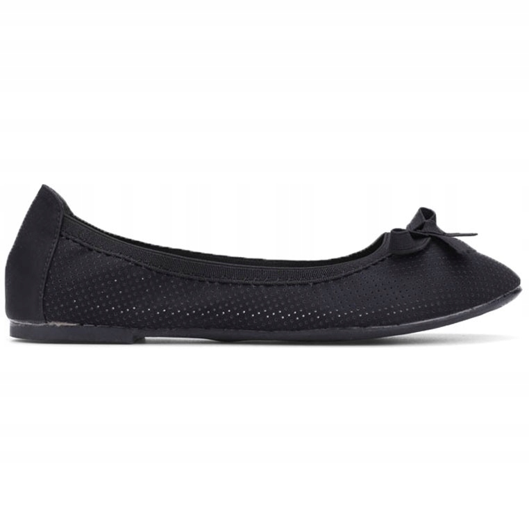 CZARNE BALERINKI DAMSKIE AŻUROWE NADWYMIAR