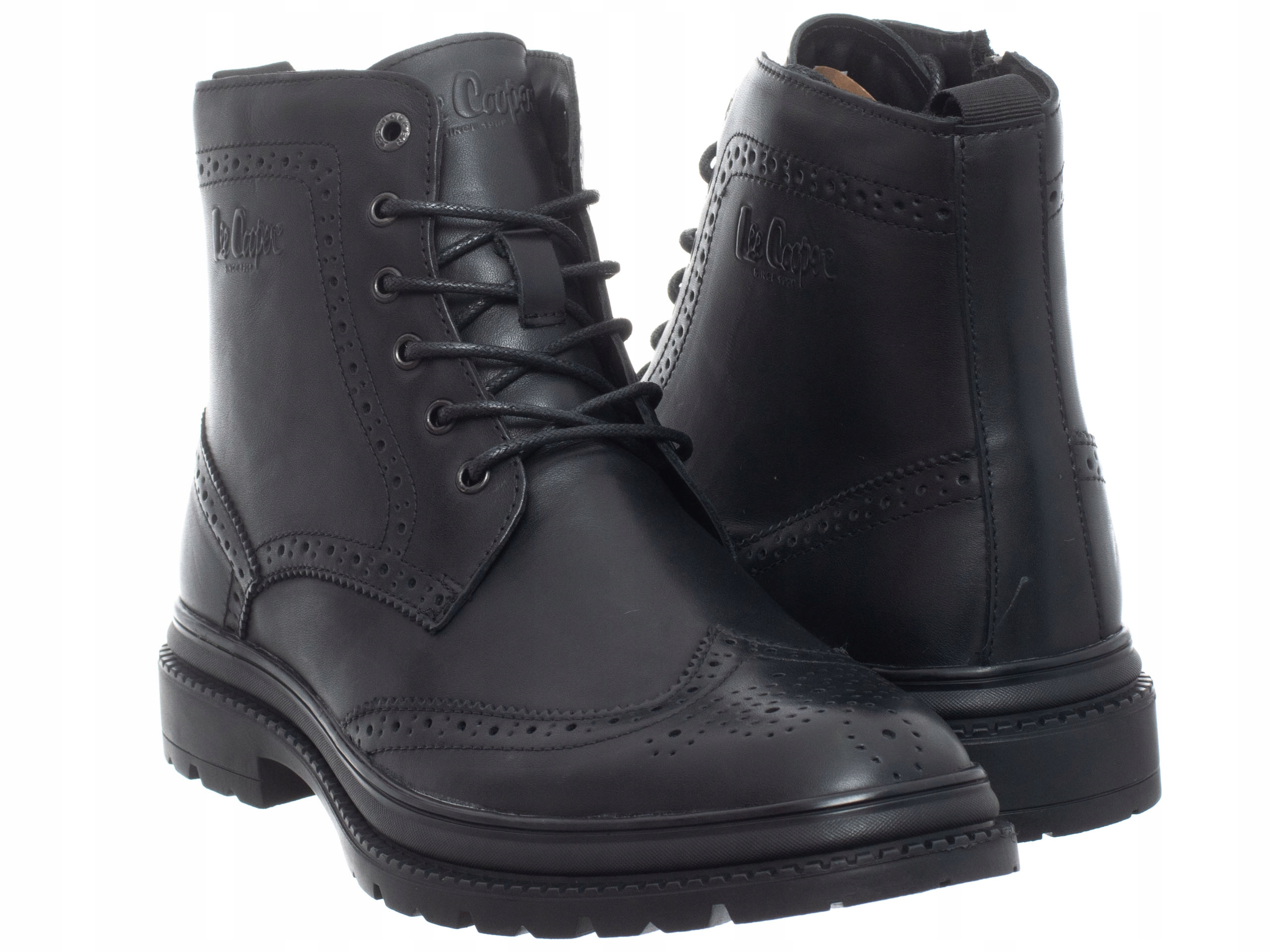 Lee Cooper Pánské Boty LCJ-25-33-3961MA vysoké černé kožené kotníkové boty