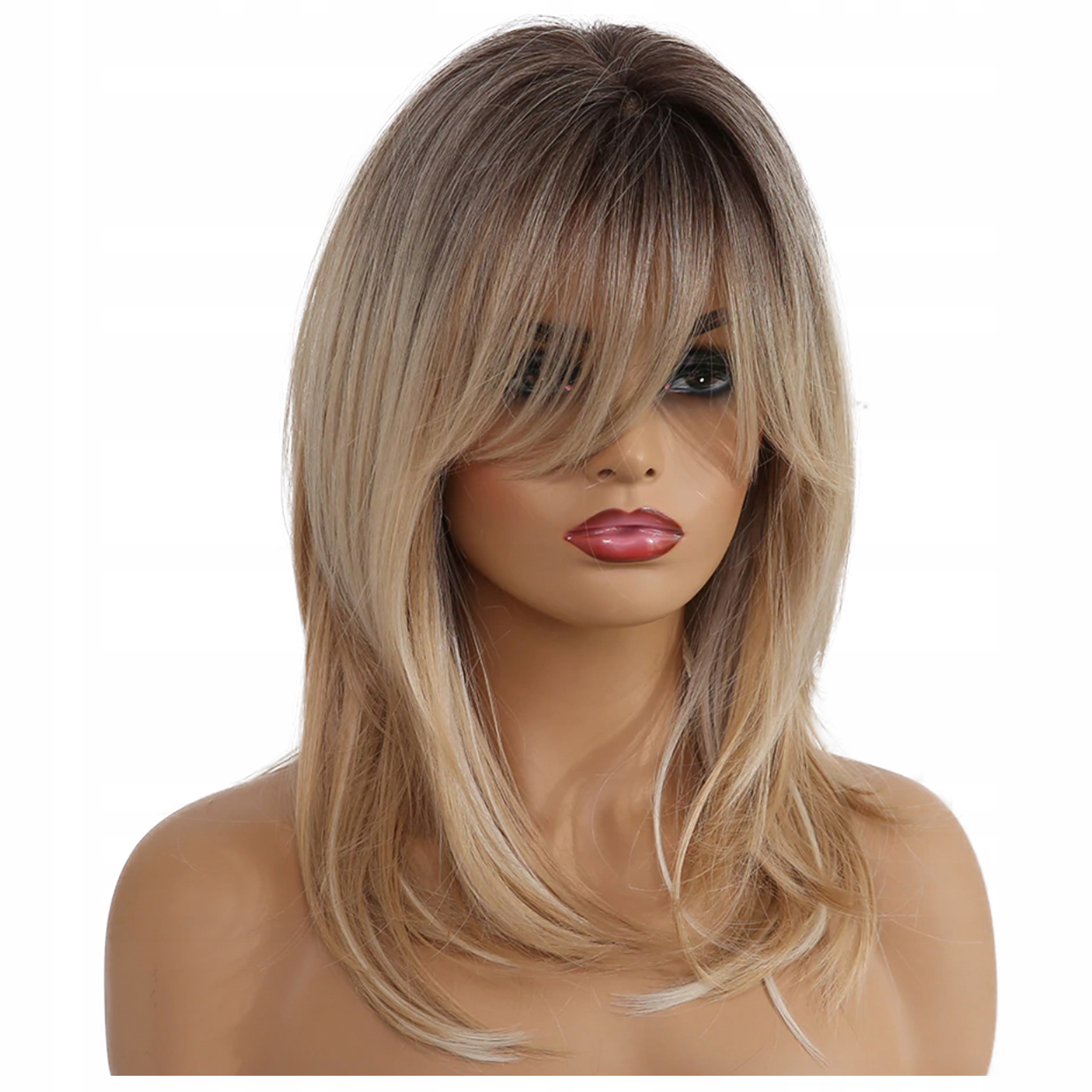 

Peruka włosy Jak Naturalne blond Ombre Grzywka