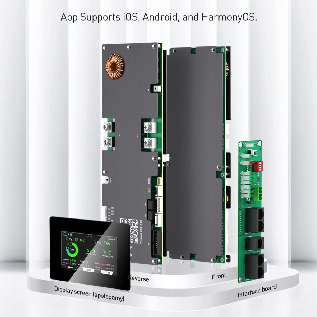 Bms Invertor S Funkcí Propojení Úložiště LIFEPO4 JK-PB2A16S20P 4,3PALCOVÝ Displej