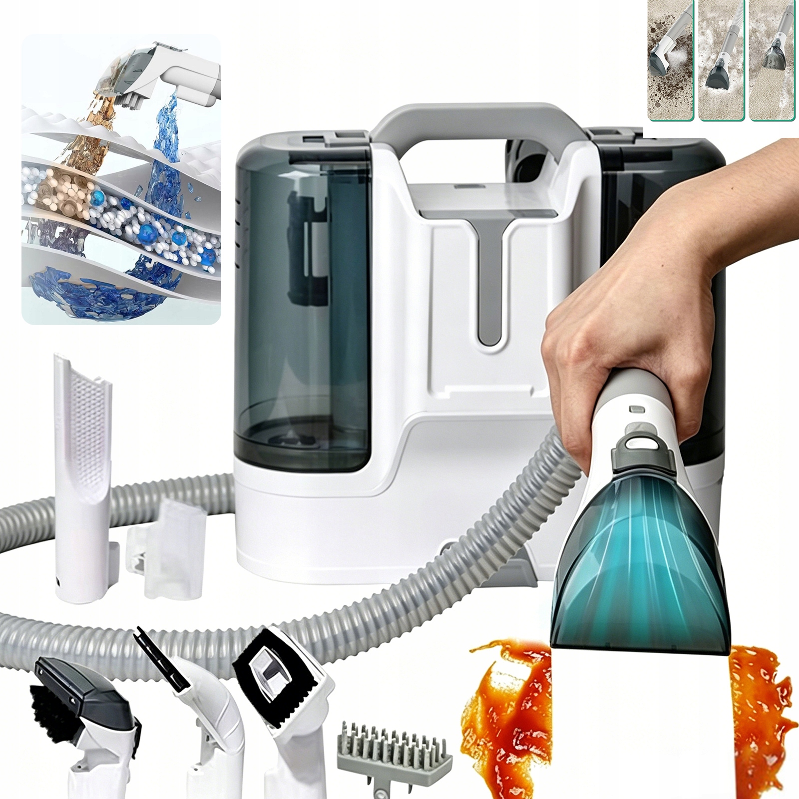 Odkurzacz Piorący Mocny 450W Wąska Dysza Do Mycia 12000Pa
