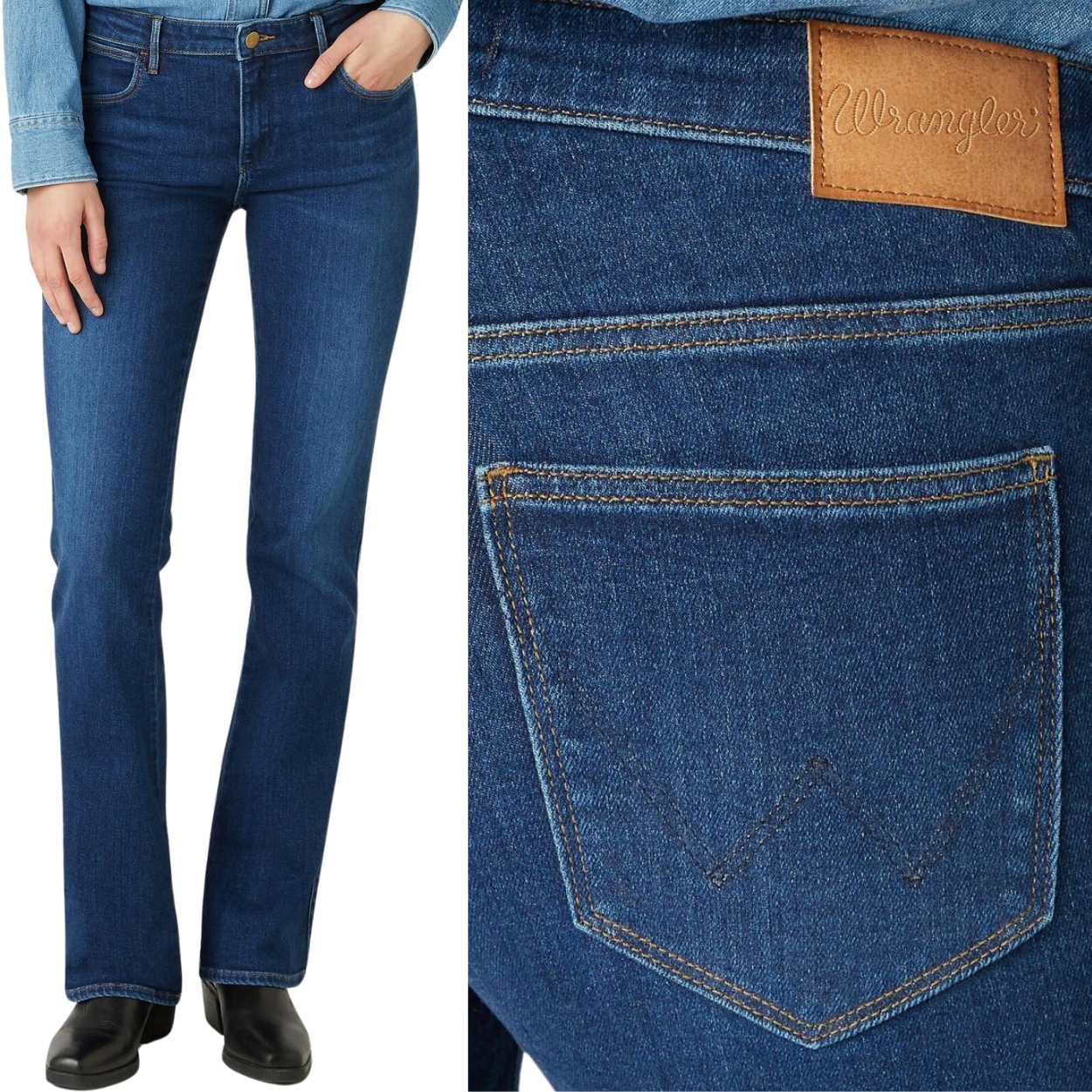 Wrangler Bootcut AuthenticLove rozšiřitelné dámské džínové kalhoty W28 L32