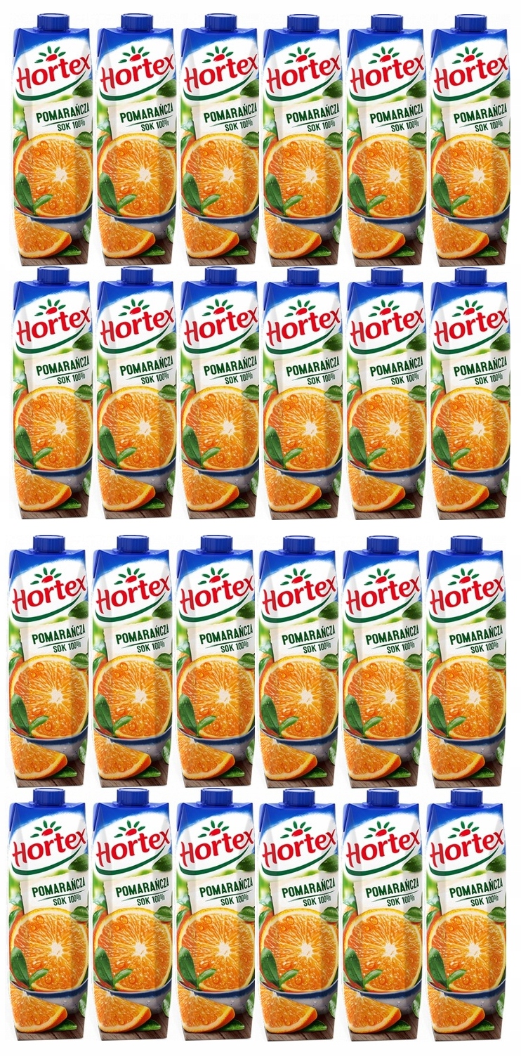 Sok Hortex Pomarańcza Sok pomarańczowy 100% karton 1l x 24