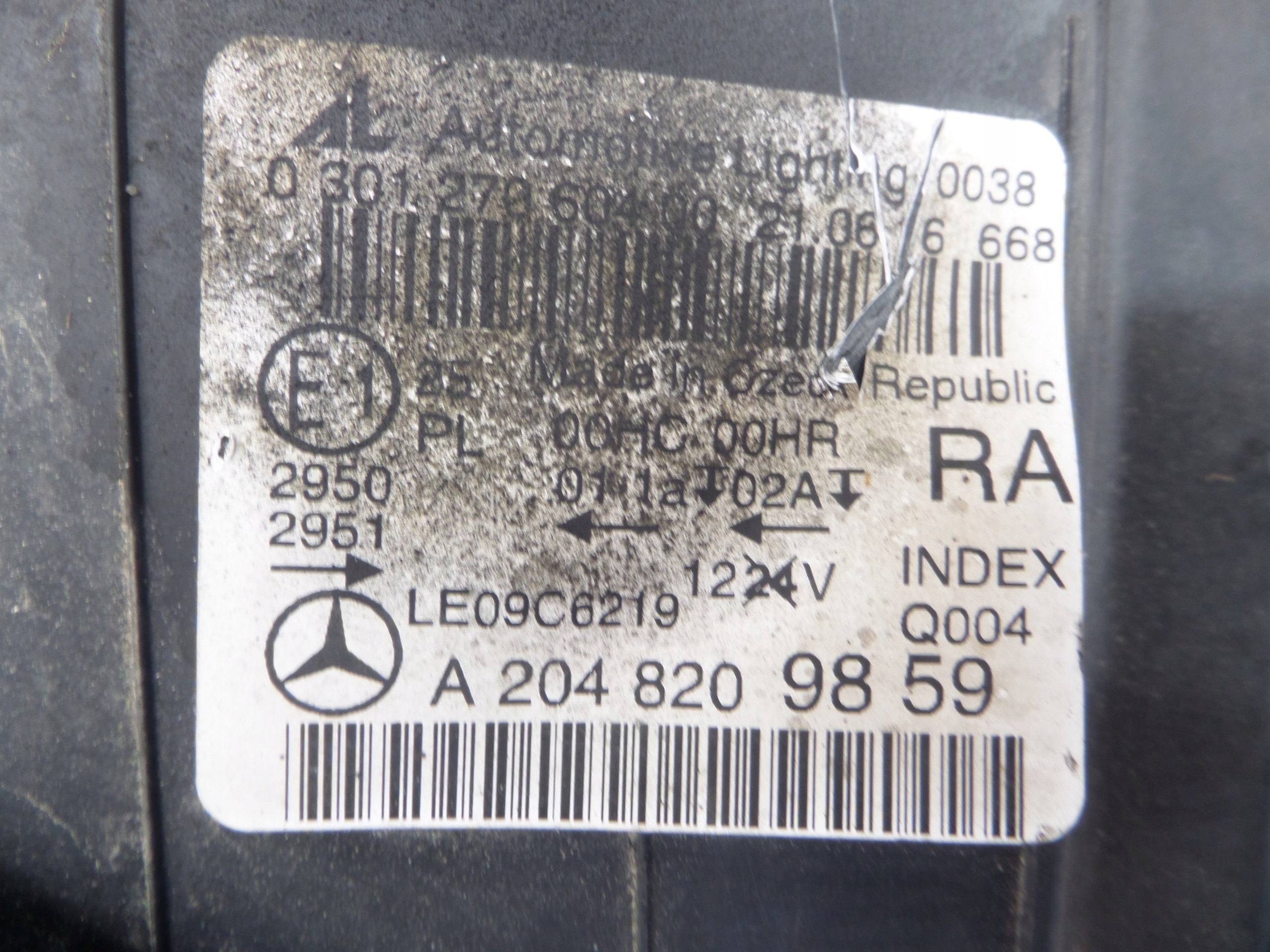 light right front Mercedes c w204 lift UK A2048209859