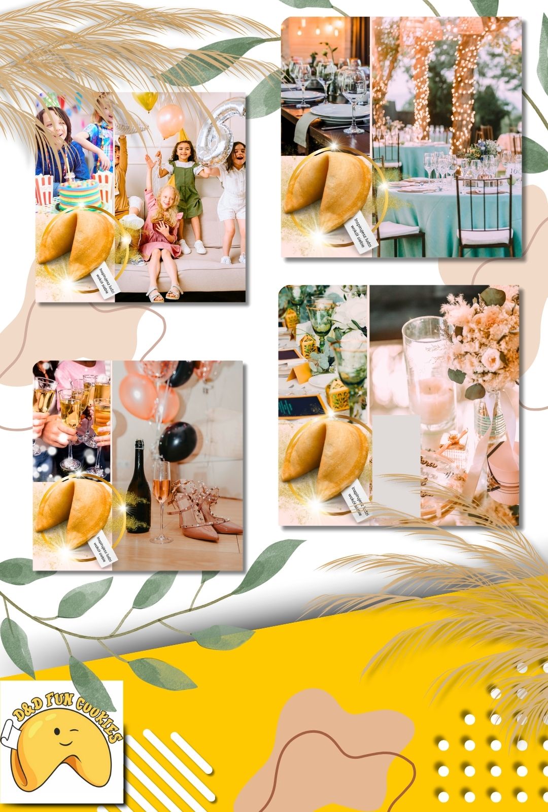 100 x Ciasteczko z wróżbą podziękowanie dla gości ŚLUB CHRZEST WESELE GIFT Rodzaj słodycze