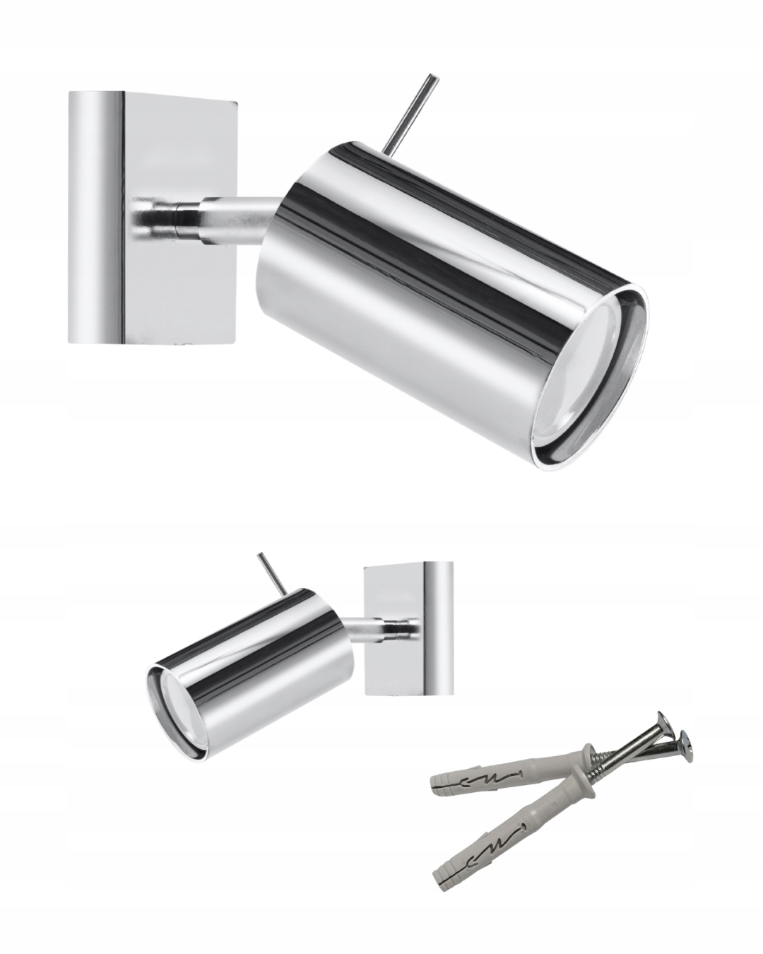 Kinkiet łazienkowy chromowany tuba spot regulowany Lampa ścienna do domu