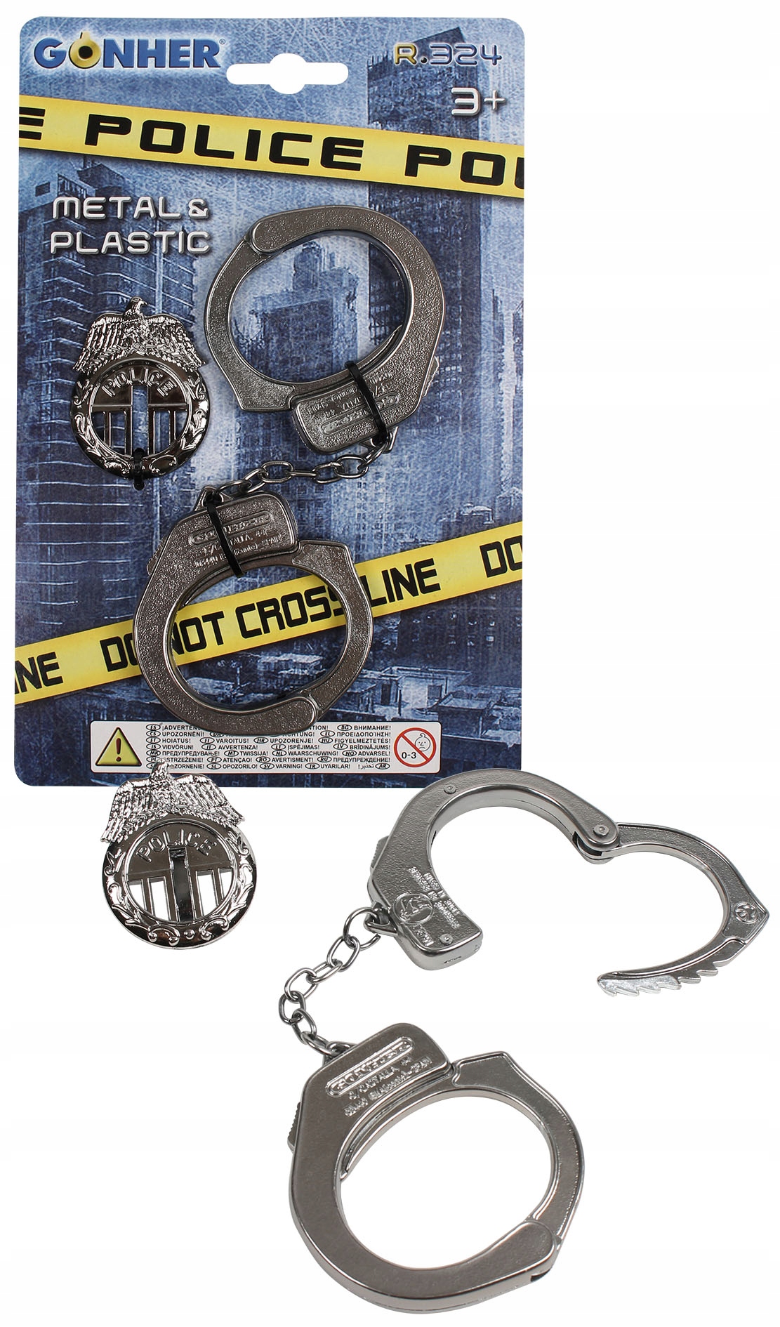 Metalowe kajdanki policyjne i odznaka GONHER 324/0 Kod producenta 324
