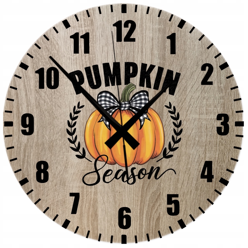 Dekorativní nástěnné hodiny Podzimní vibe Dýně pumpkin season 45 cm