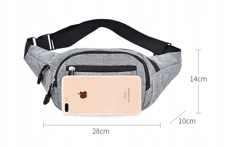 SASZETKA NERKA MĘSKA DAMSKA POJEMNA BIODRÓWKA TOREBKA Z PASKIEM SPORTOWA BL Kolor wielokolorowy