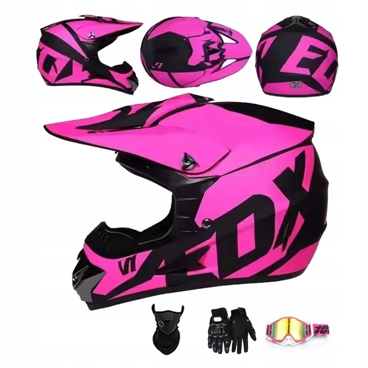 Motocyklová Přilba Lehká Enduro Quada Brýle Rukavice Maska M