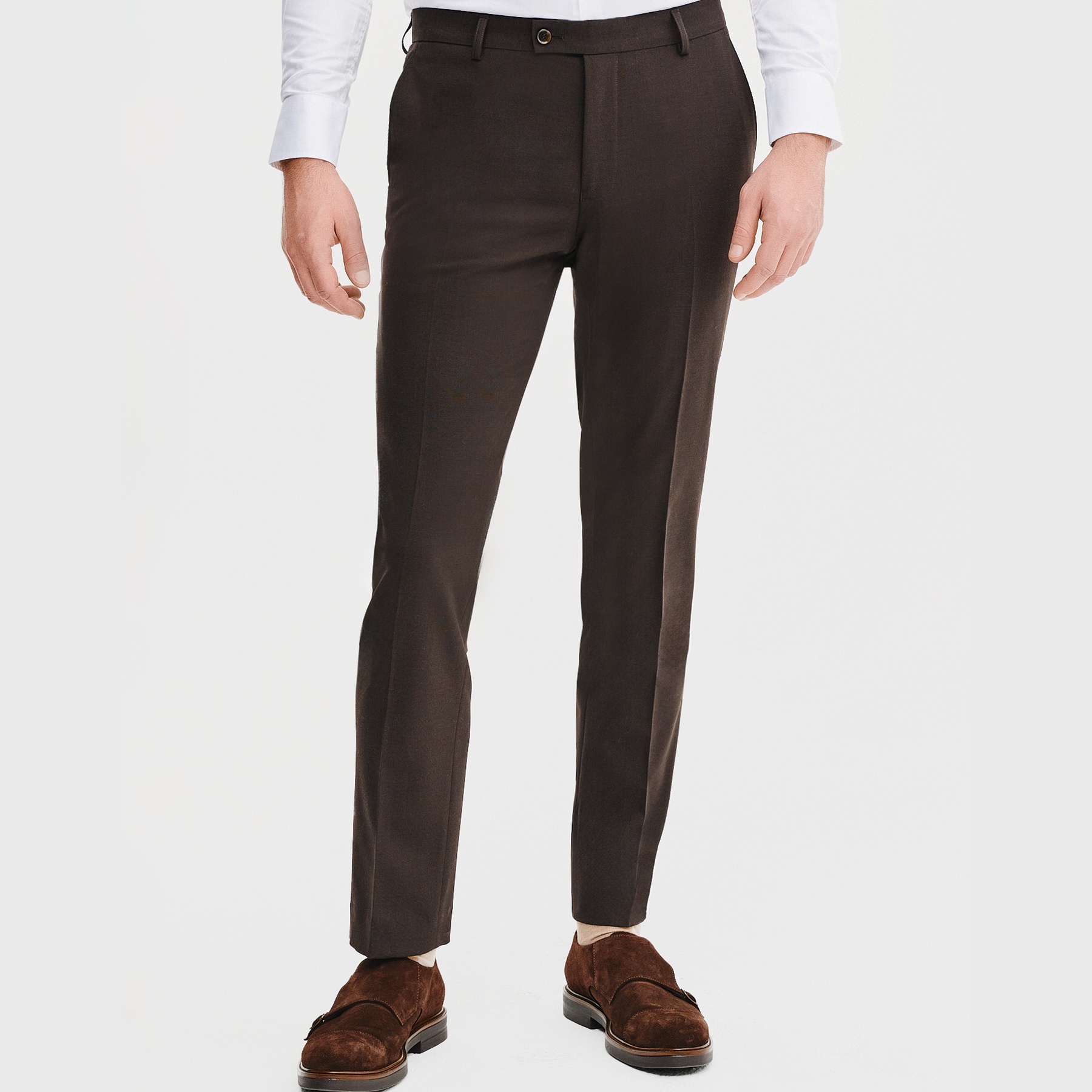 Hnědé oblekové kalhoty Pako Lorente vel 88/176