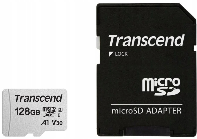 Transcend microSDXC 300S-A 128GB Class 10 UHS-I U3 V30 A1