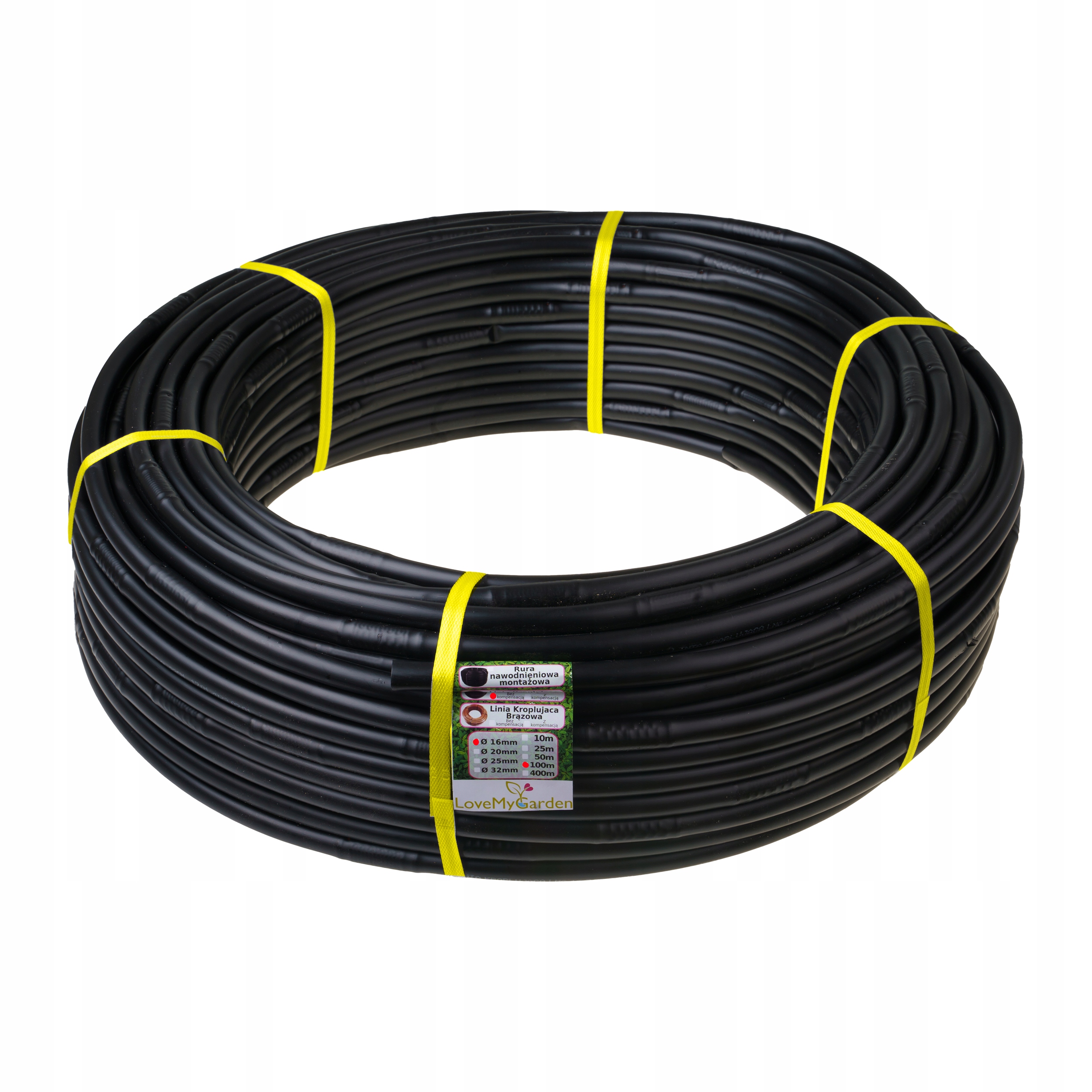 Linia kroplująca Czarna 16mm 33cm rolka 100m Wąż kropelkowy Bez Kompensacji