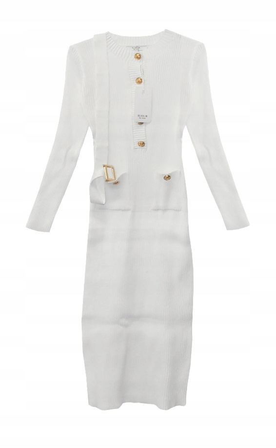 Šaty Z Pleteniny Elsa.m By May Khiara Bílá Dlouhá vel. M