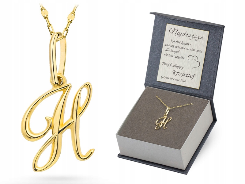 Zlatý Řetízek 585 Přívěsek Písmenko H 50 cm Gravírování