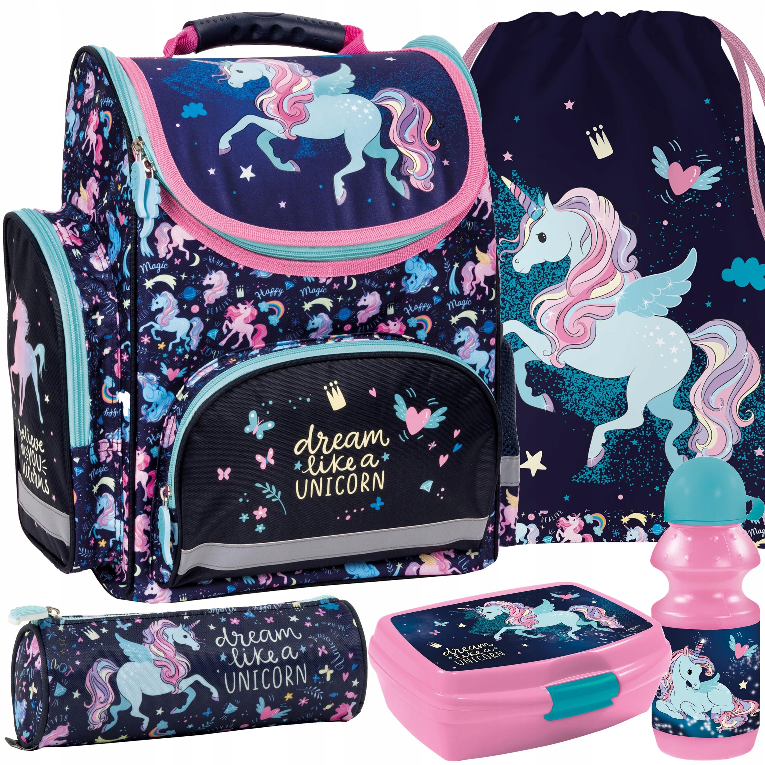 

Tornister Dla Uczennicy Jednorożec Komplet Unicorn