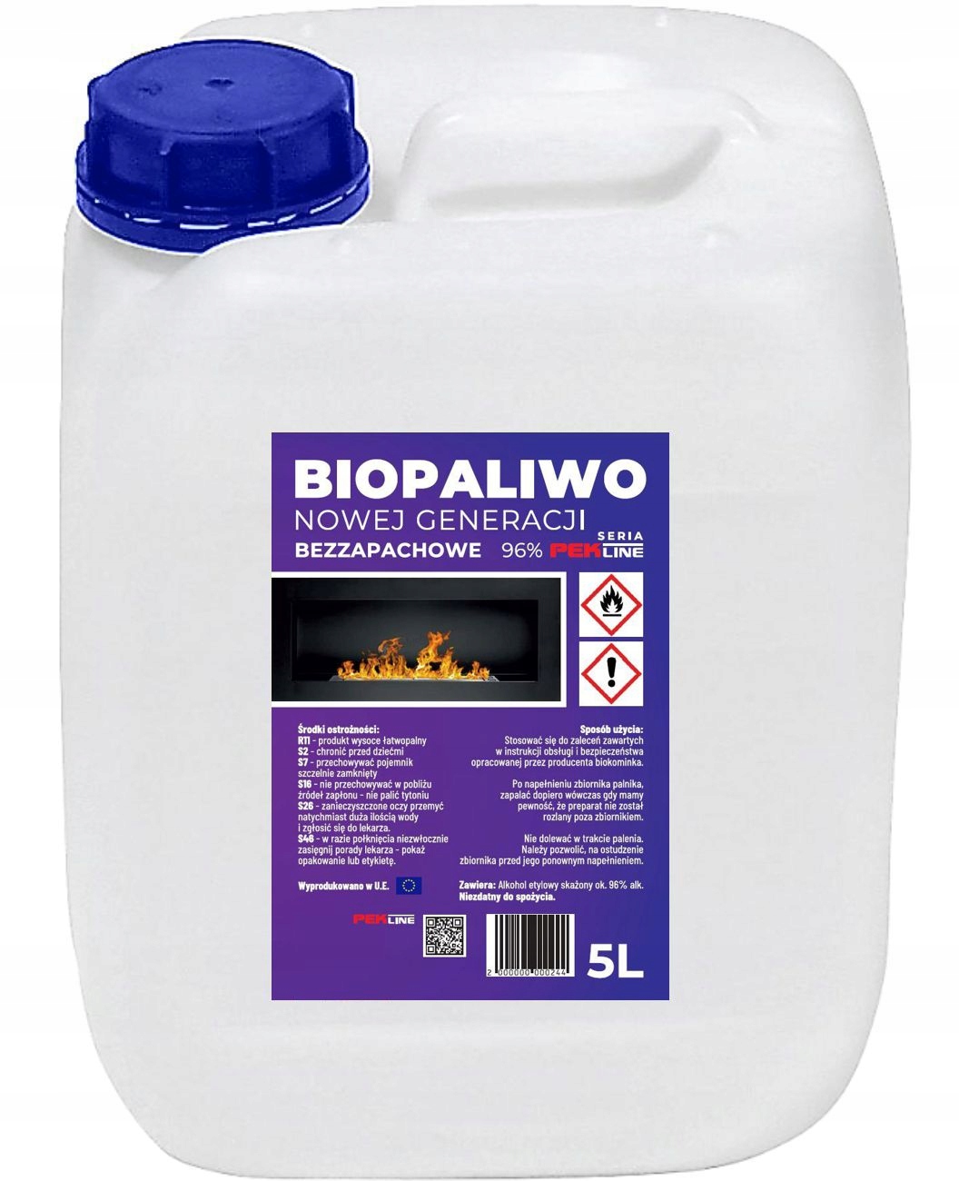 BIOPALIWO PALIWO NOWEJ GENERACJI DO BIOKOMINKA BEZZAPACHOWE 5L
