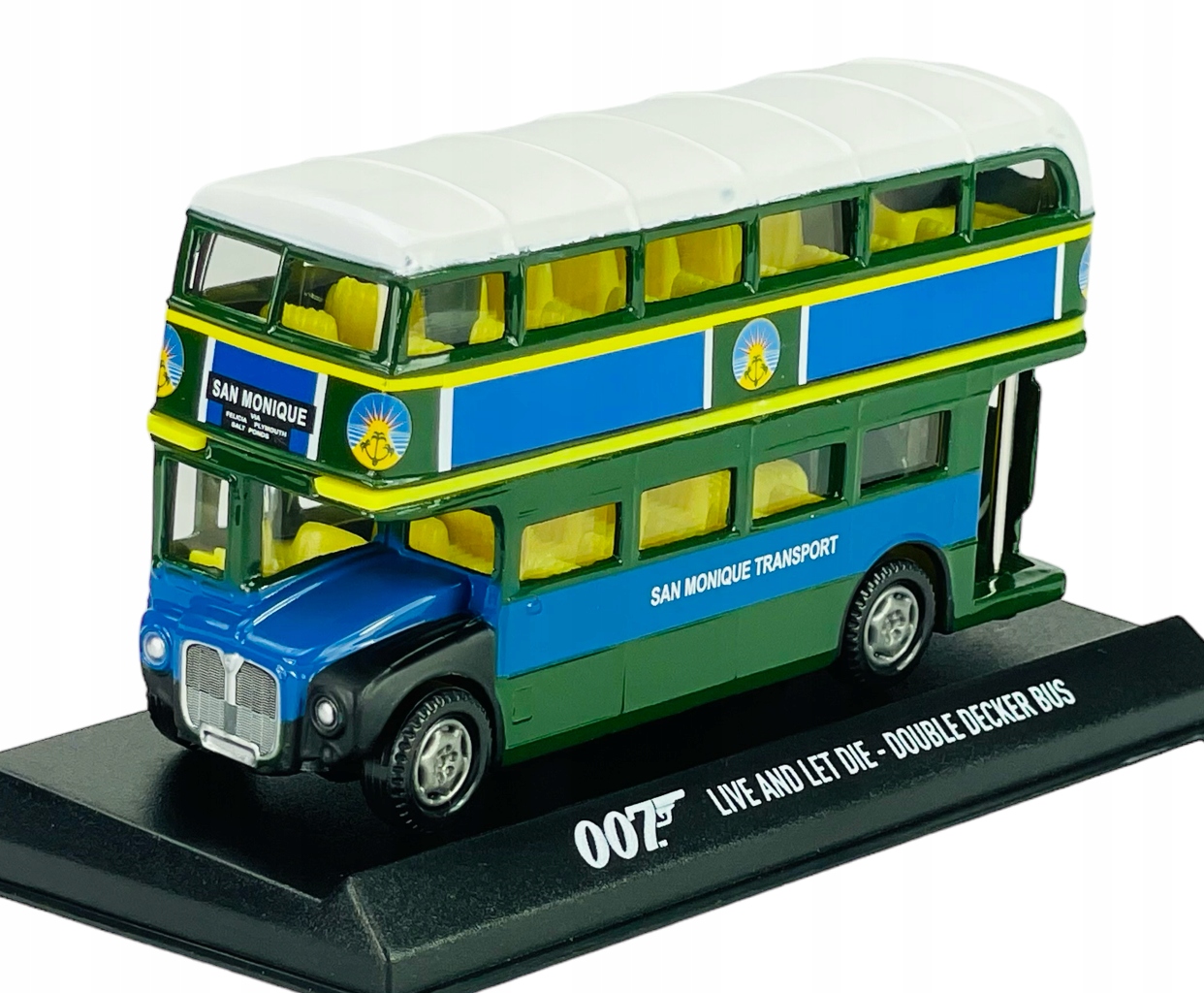 Motormax Double Decker Bus James Bond Collection Nowy Metalowy Model 79846