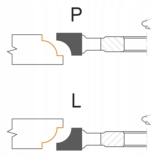 Frez ćwierćokrągły wklęsły 120x30x13/R=8 prawy Kod producenta CL090-0120-0003
