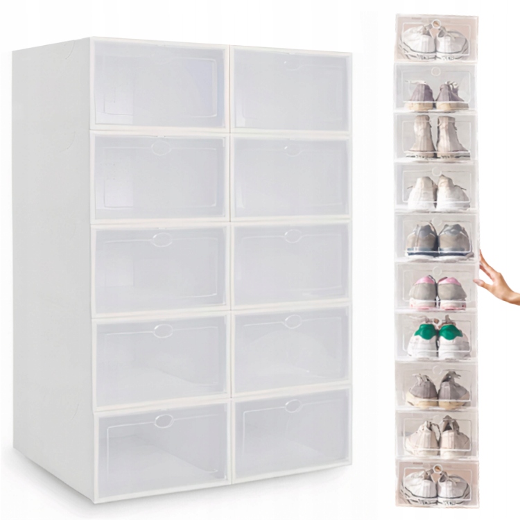 

10 x Pudełko Pojemnik Organizer Wysuwany Na Buty