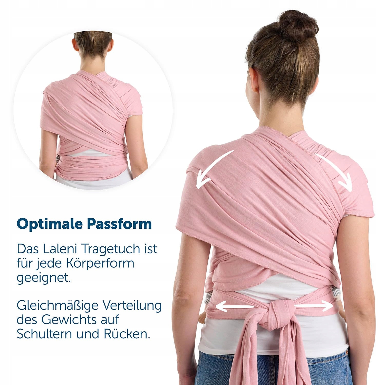 LALENI Ergonomiczna Bawełniana Chusta Do Noszenia Dziecka 15kg Szara — miniatura 5