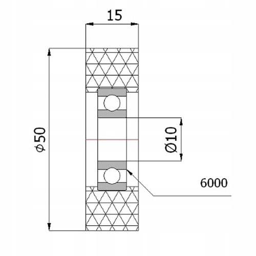 ROLKA DOCISKOWA POLIURETANOWA fi.50 mm Z ŁOŻYSKIEM Marka inny