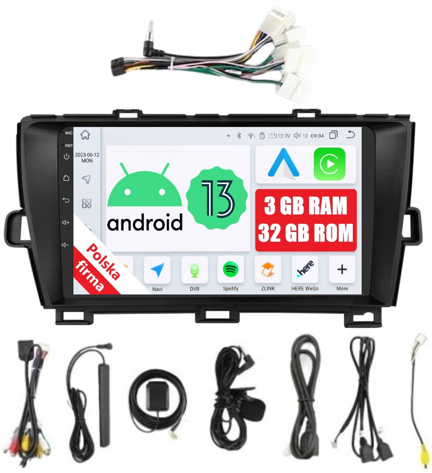 Rádio 2DIN Navigácia Android Toyota Prius 3 III 3/32 Gb Dsp Carplay Lte