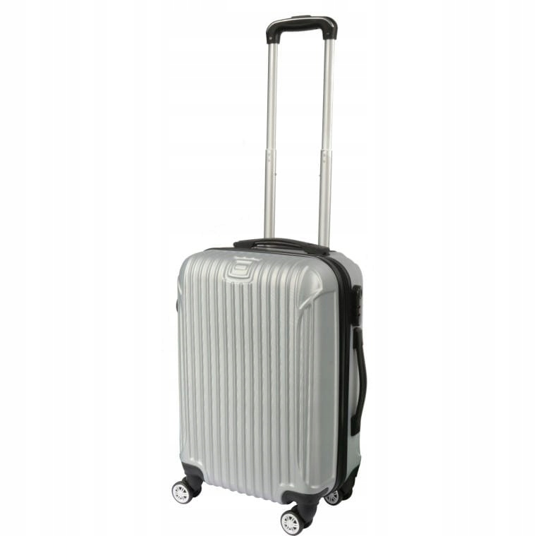 Kufr Kosmo 470 Abs Plus stříbrný 4 kolečka a kódový zámek 57 x 38 cm