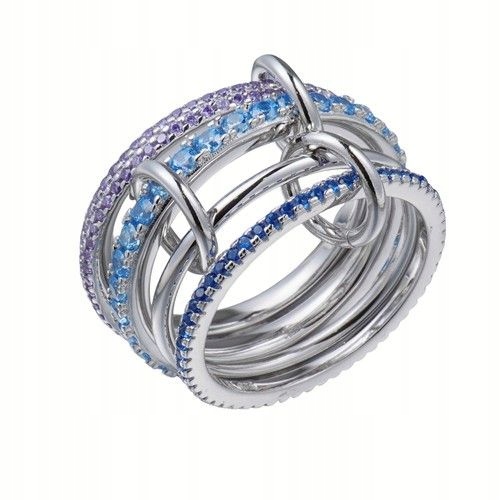 Stříbrný dámský prstýnek 925 kombinovaný Čtyřnásobný módní vzor jako dárek r20