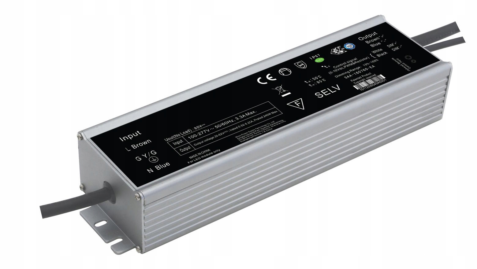 Zewenętrzny Zasilacz Stałoprądowy Programowalny Led IP67 240W Pfc Glp