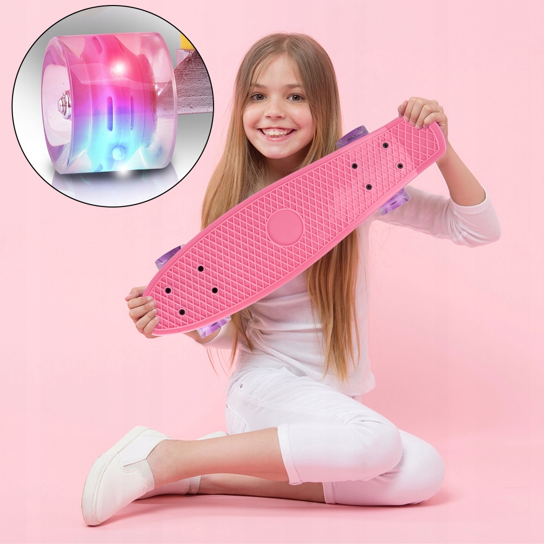 DESKOROLKA FISZKA LED ŚWIECĄCE KOŁA LED RGB DESKA FISHBOARD DLA DZIECI Twardość kół 82A