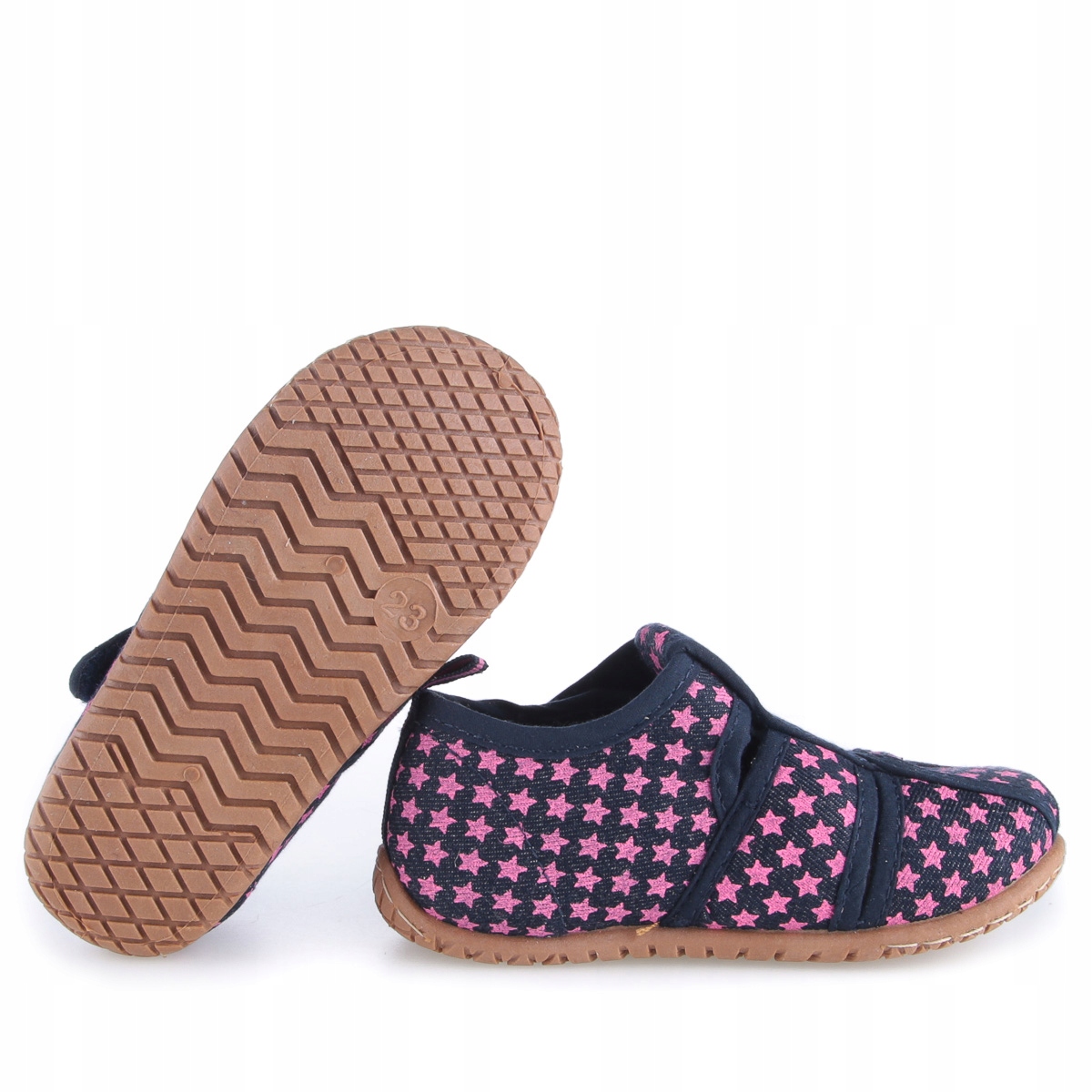 EMEL KAPCIE DZIECIĘCE RZEP granatowe w różowe gwiazdki 101-3 R 29 Marka Emel