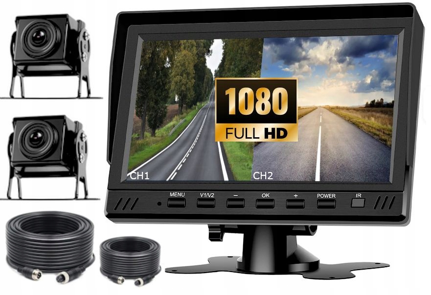 Monitor Registrátor 2X Cúvacia Kamera Ahd Full Hd 1920x1080P Nočný Režim