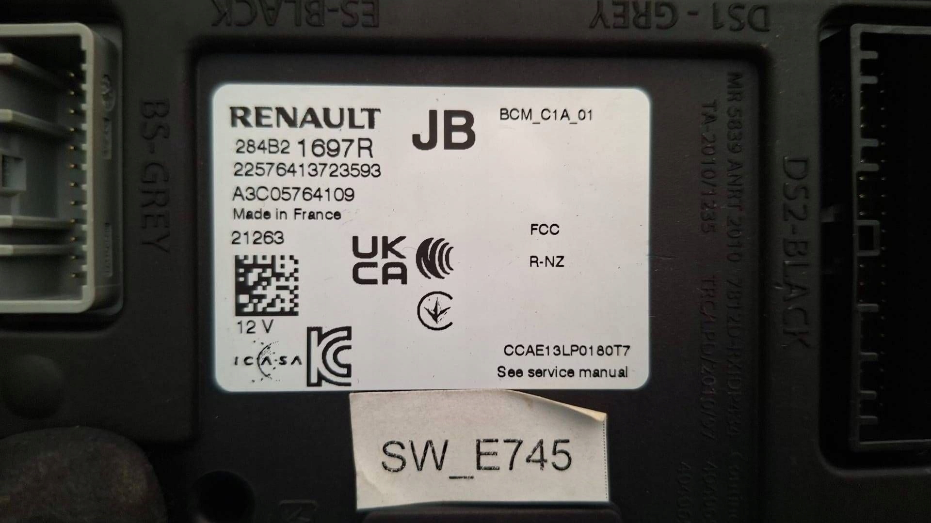 modulo Centralina BCM Renault Megane V E-Tech 284B21697R