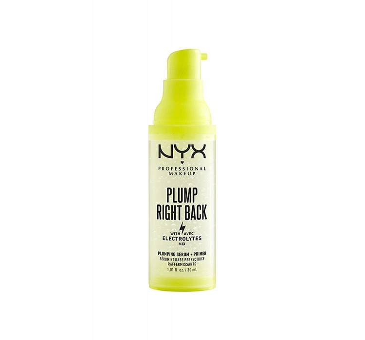 NYX PROFESSIONAL Plump Right Back Serum Baza pod makijaż z elektrolitami EAN (GTIN) 800897129965