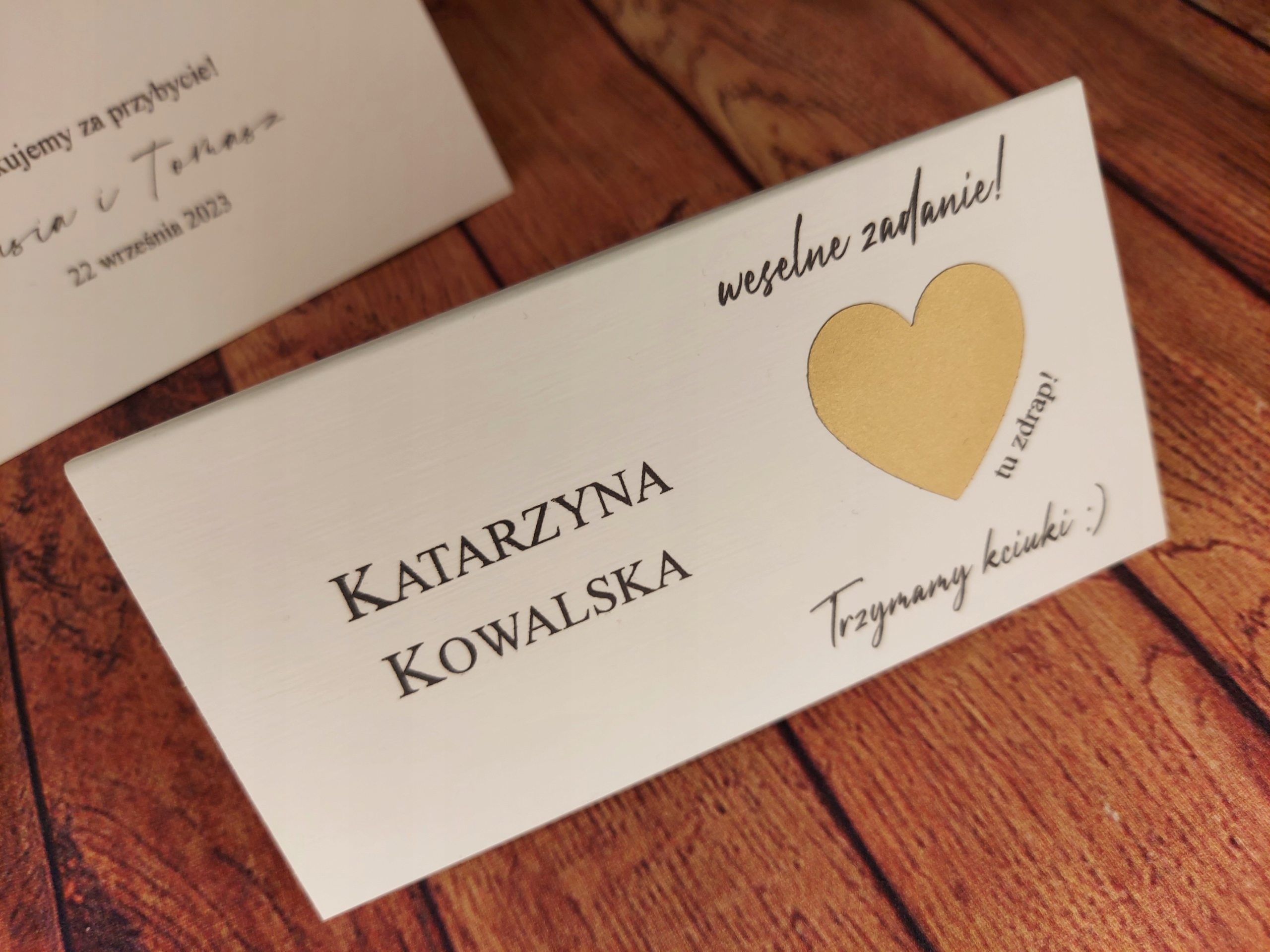 Zdrapka winietka z zadaniem dla gości weselnych Marka inny