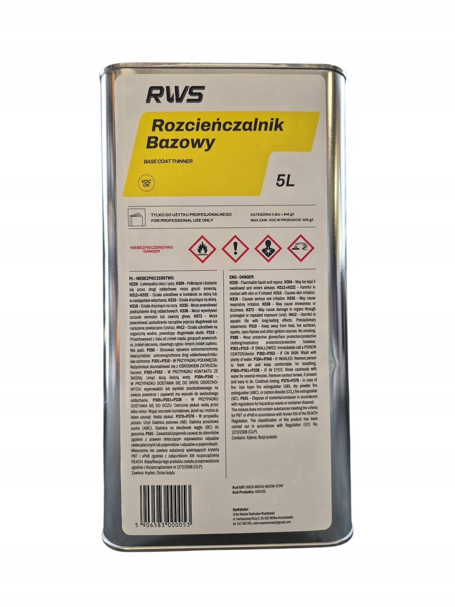 Rws Basecoat Thinner – Základní ředidlo 5 l